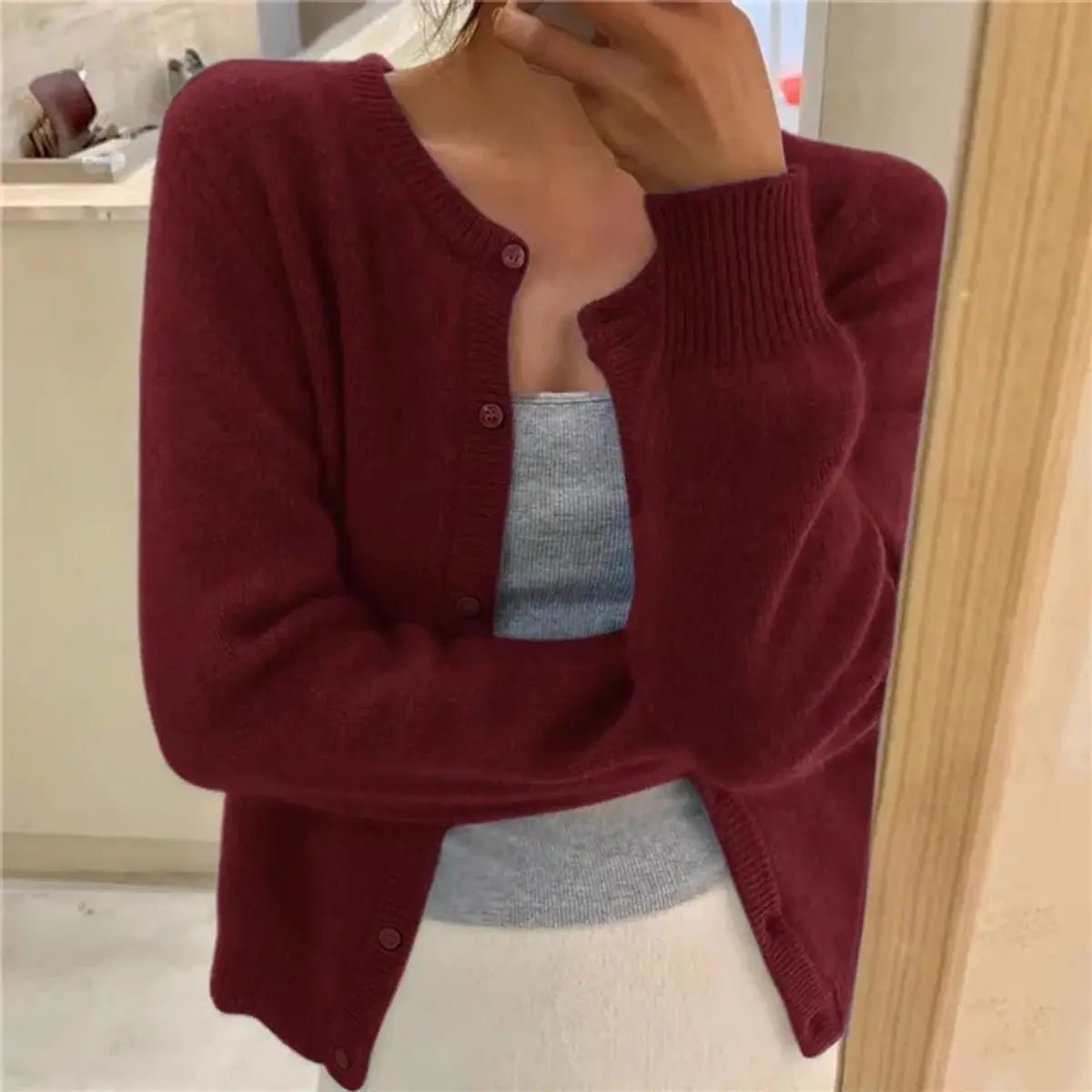 Women's Jumper Soft Knit Button-Front Cardigan