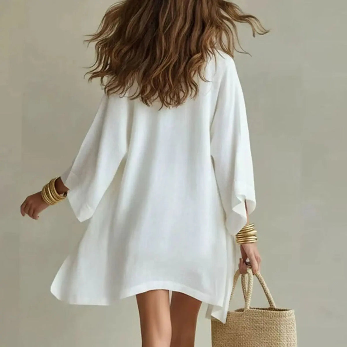Women's Linen Kimono Three-Piece Loungewear Two-Piece Sets