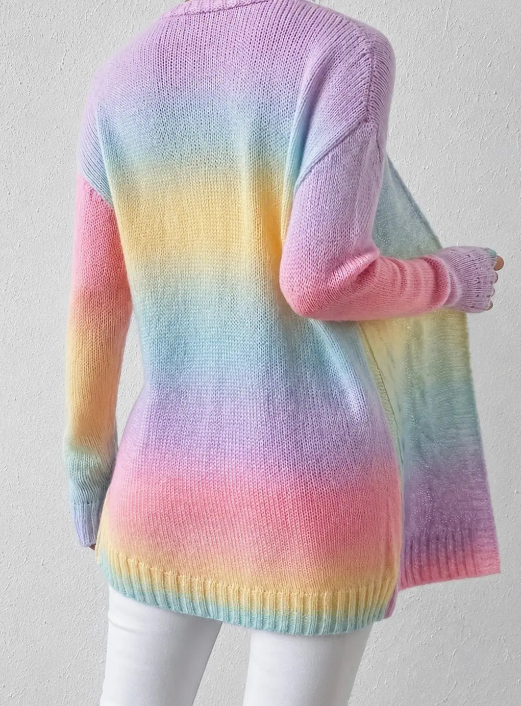 Women's Longline Cable Knit Cardigan Open Front Oversized Sweater