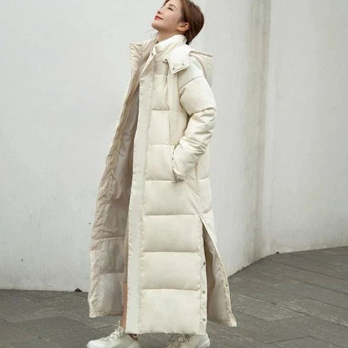 Women's Maxi Hooded Quilted Puffer Coat Synthetic Insulated
