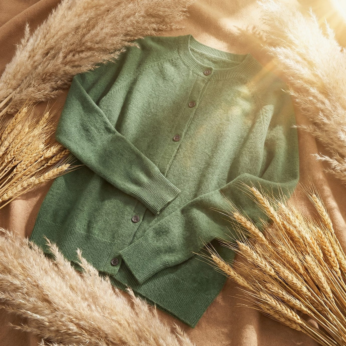 Women's Merino Wool Long-Sleeve Button-Up Cardigan