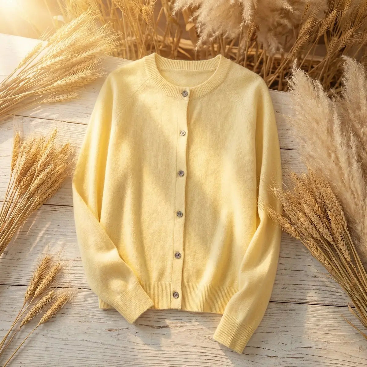 Women's Merino Wool Long Sleeve Knit Jumper Cardigan