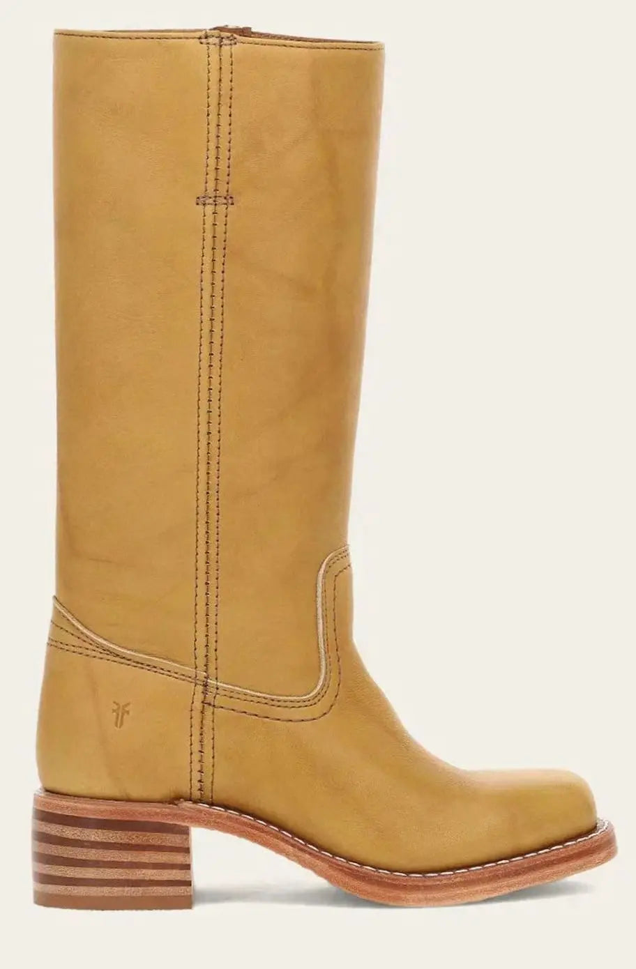 Women's Mid-Calf Leather-Look Stacked Heel Western Boots
