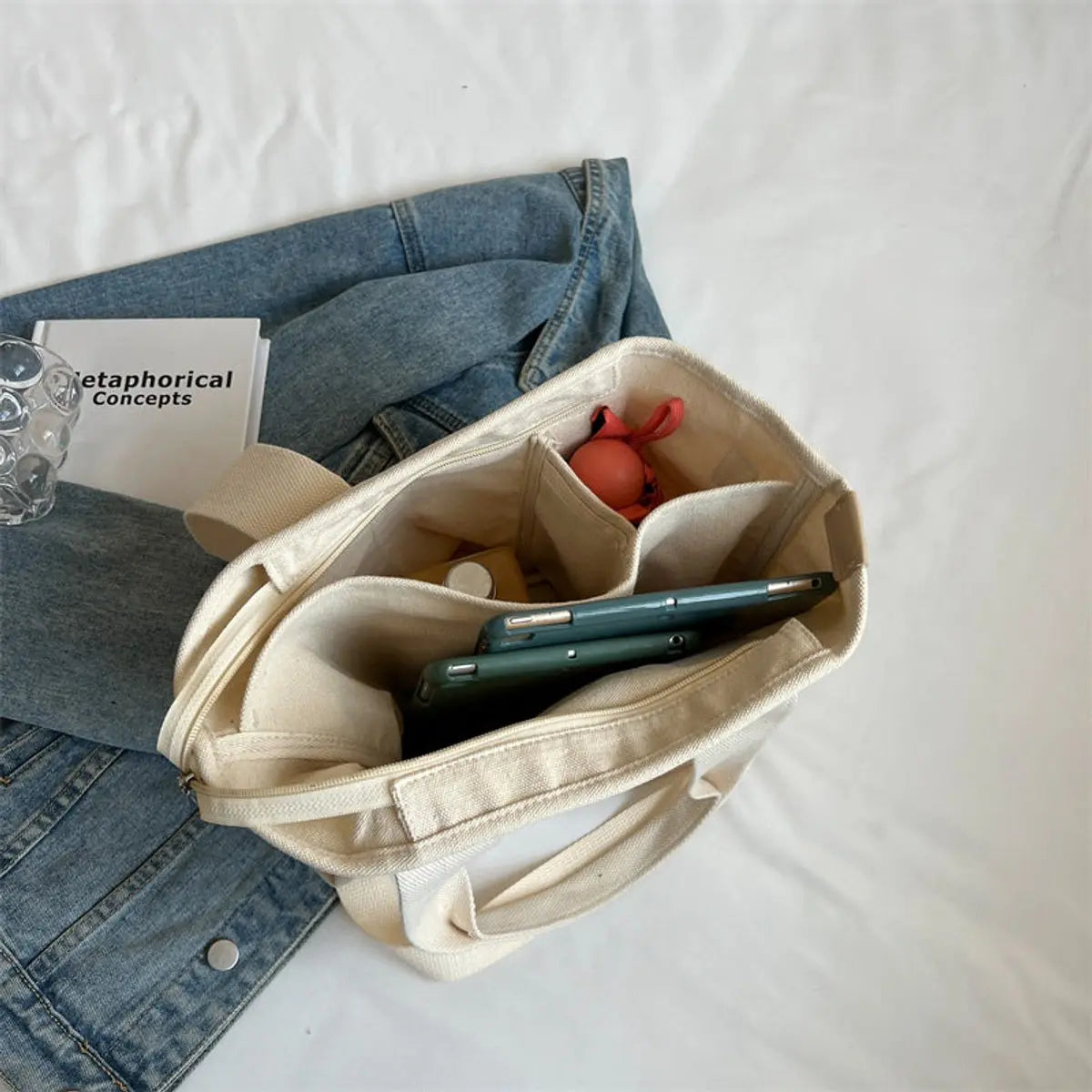 Women's Multifunction Adjustable Strap Canvas Tote Bag