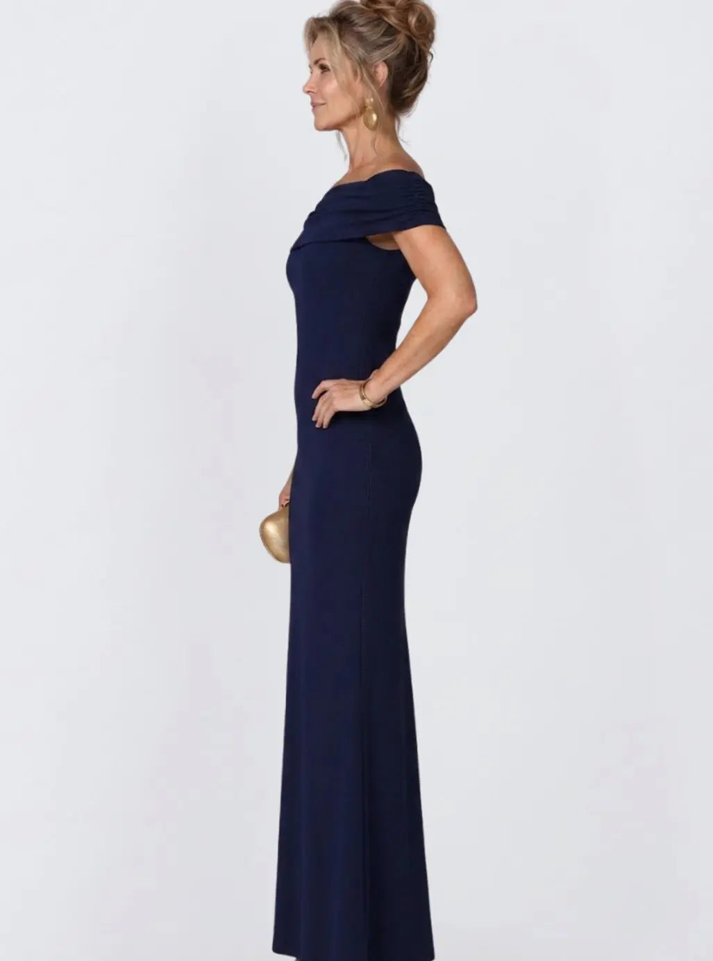 Women's Off-Shoulder Bodycon Maxi Cocktail Dress Twist Back