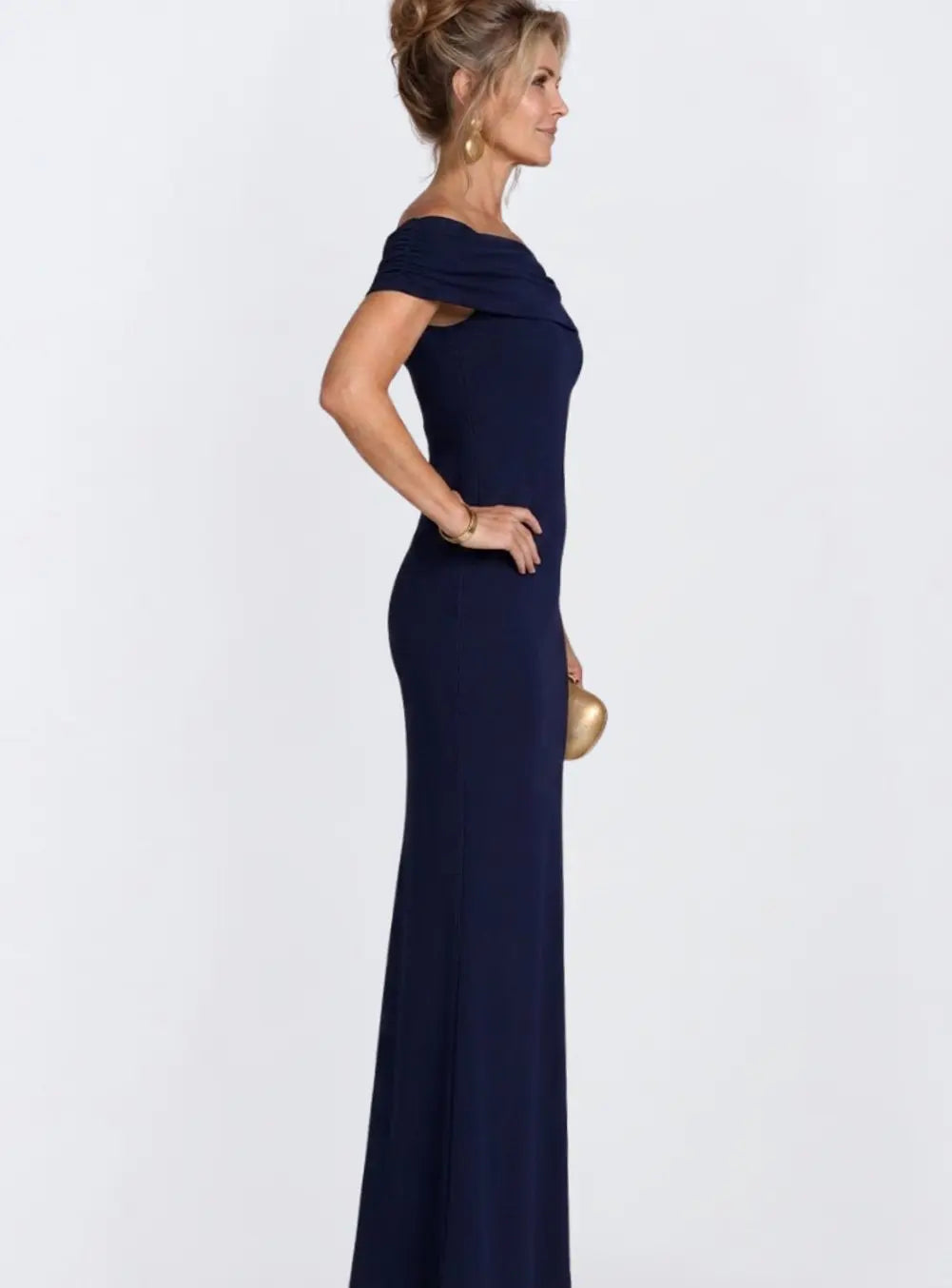 Women's Off-Shoulder Bodycon Maxi Cocktail Dress Twist Back