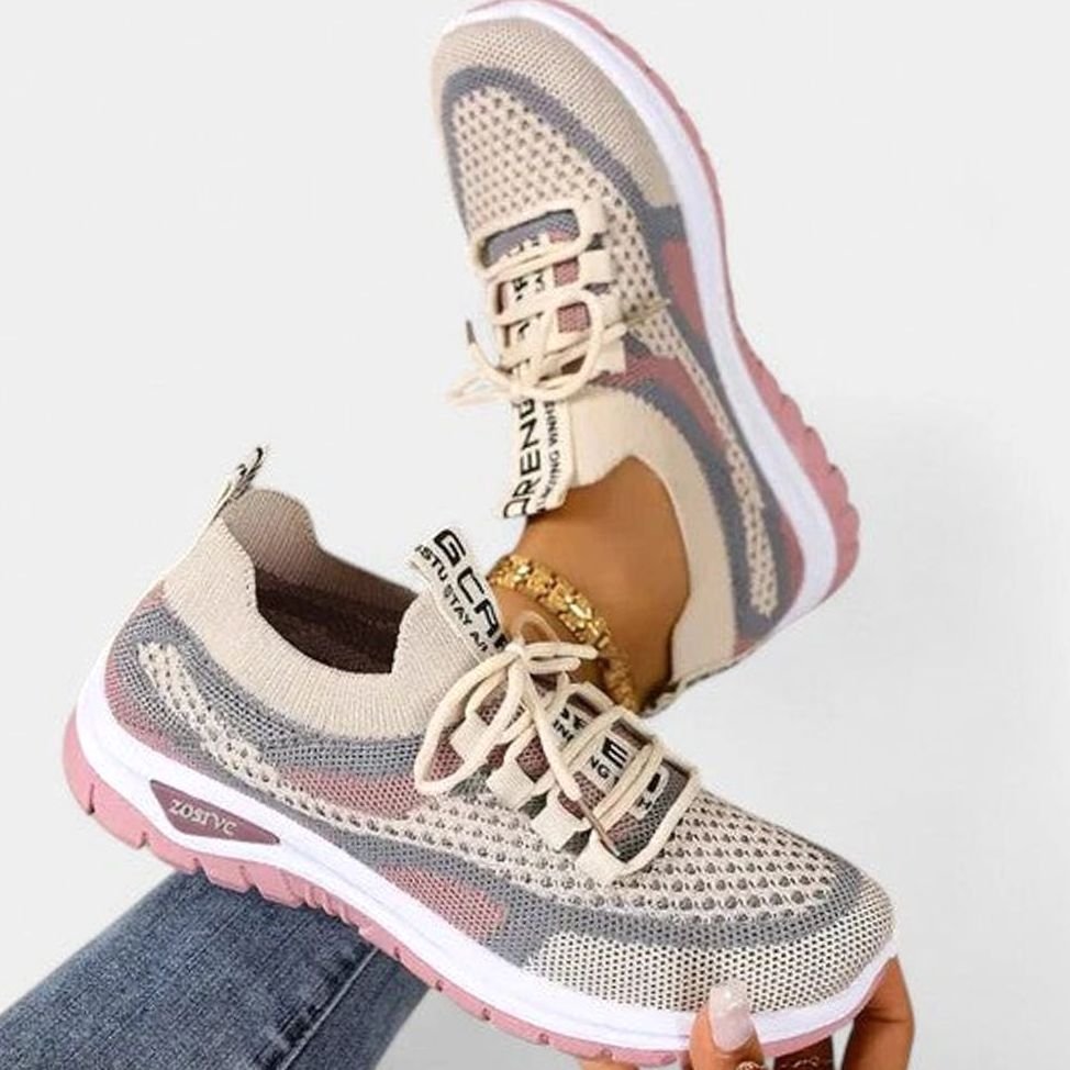 Women's Orthopaedic Lace-Up Breathable Mesh Trainers