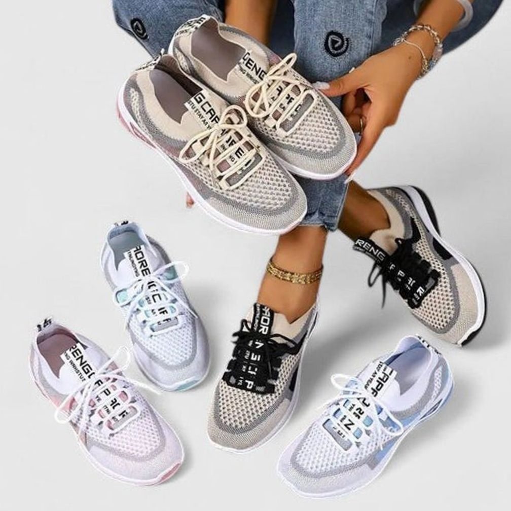 Women's Orthopaedic Lace-Up Breathable Mesh Trainers
