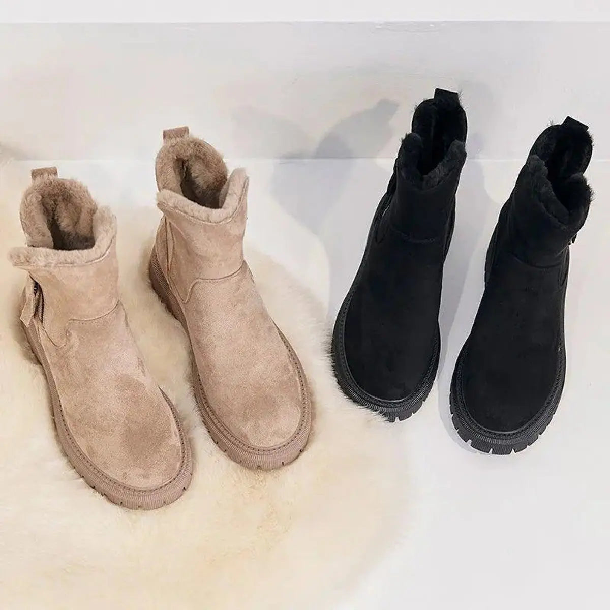 Women's Orthopedic Fur-Lined Zip-Up Ankle Boots