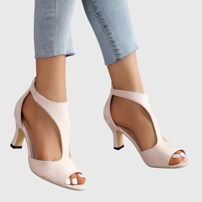 Women's Orthopedic Heels Ankle Strap Peep Toe Comfort