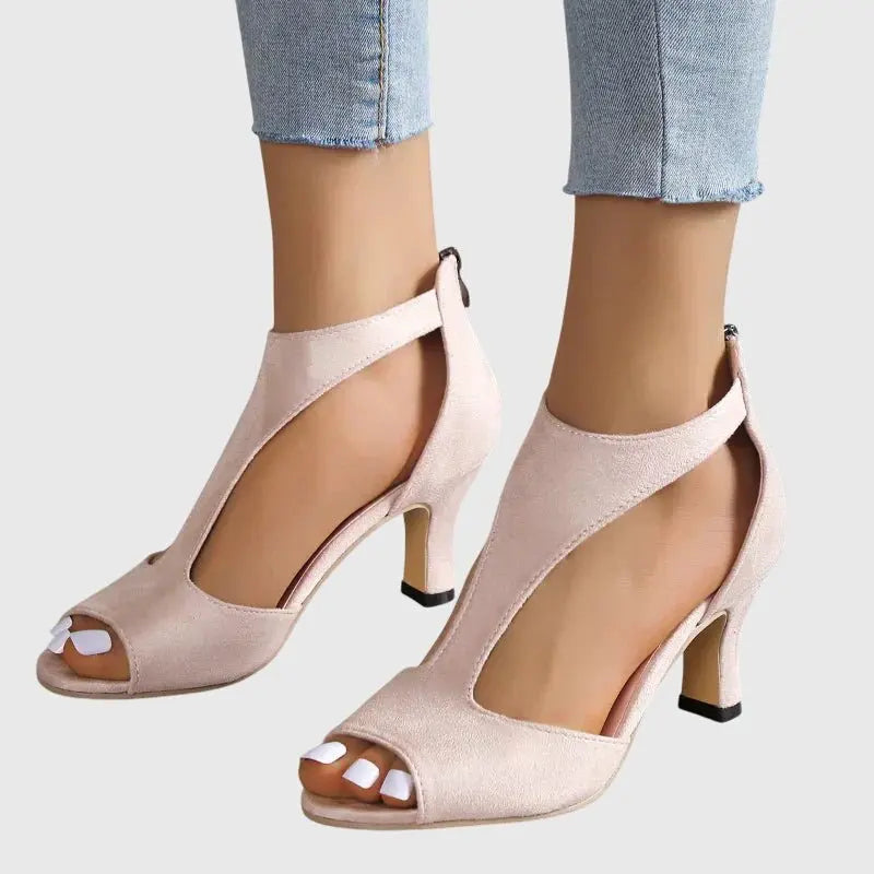 Women's Orthopedic Heels Ankle Strap Peep Toe Comfort