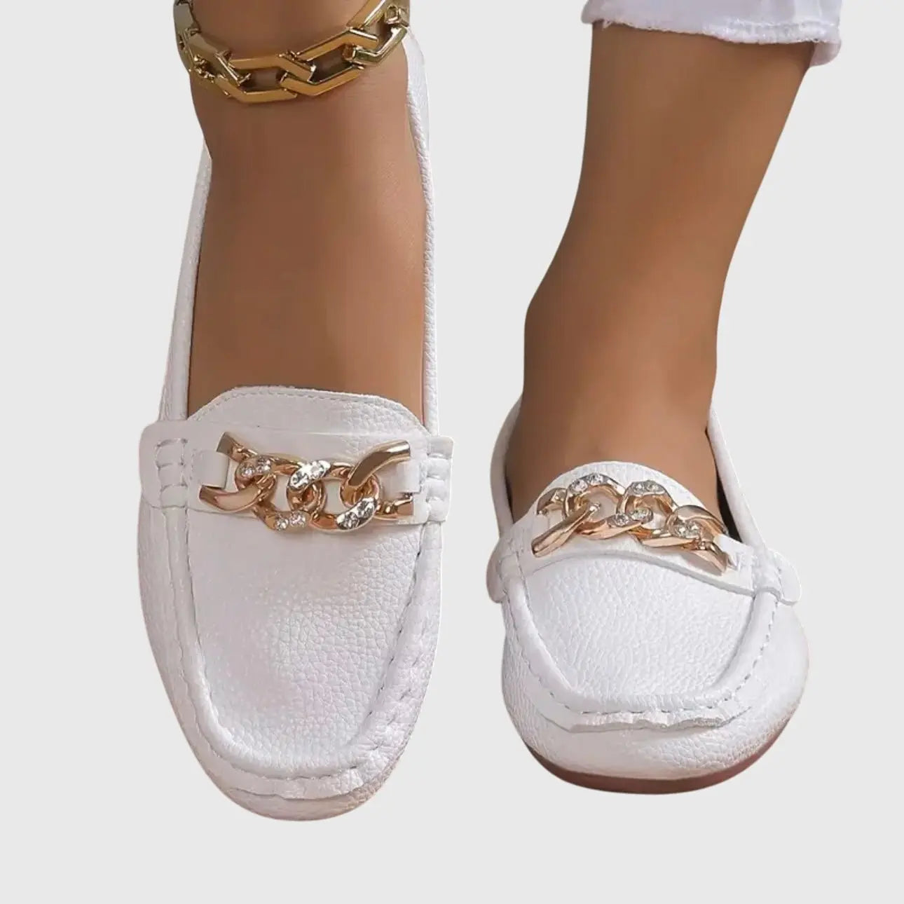 Women's Orthopedic Loafers Chain Detail Slip-On Comfort