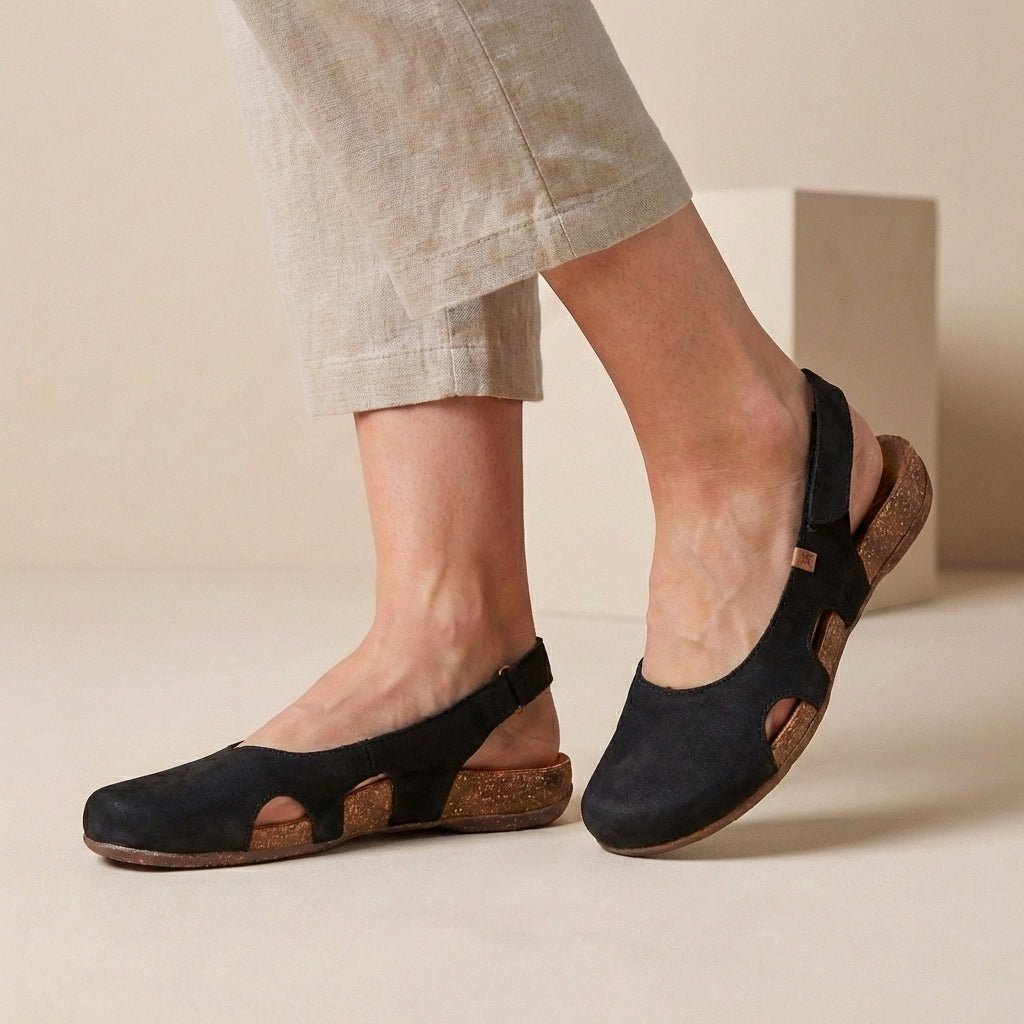 Women's Orthopedic Loafers Closed-Toe Slingback - Black