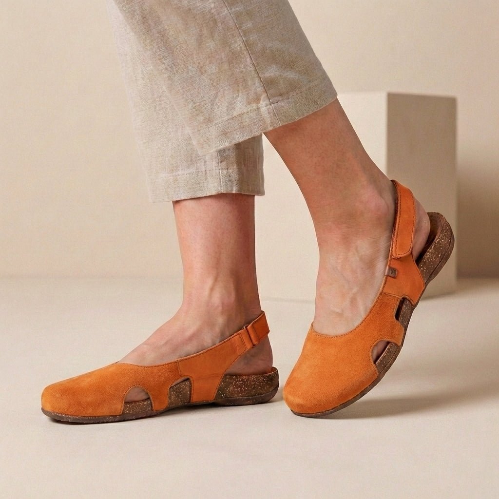 Women's Orthopedic Loafers Closed-Toe Slingback - Orange