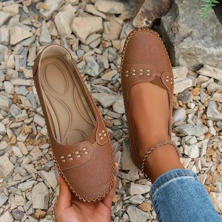 Women's Orthopedic Loafers Slip-On Comfort Breathable - Brown