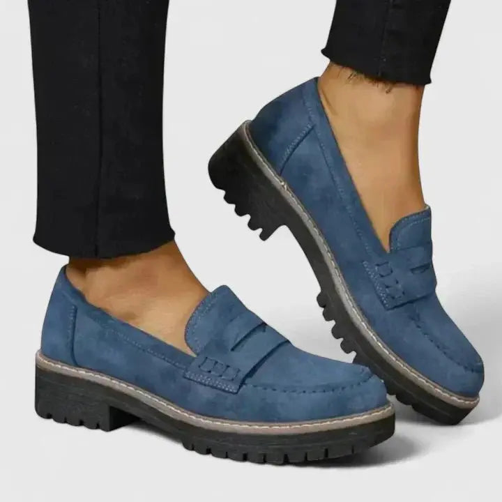 Women's Orthopedic Loafers Slip-On Comfort Cushioned - Blue
