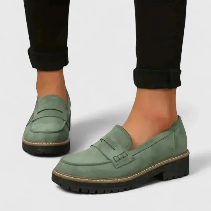 Women's Orthopedic Loafers Slip-On Comfort Cushioned - Green