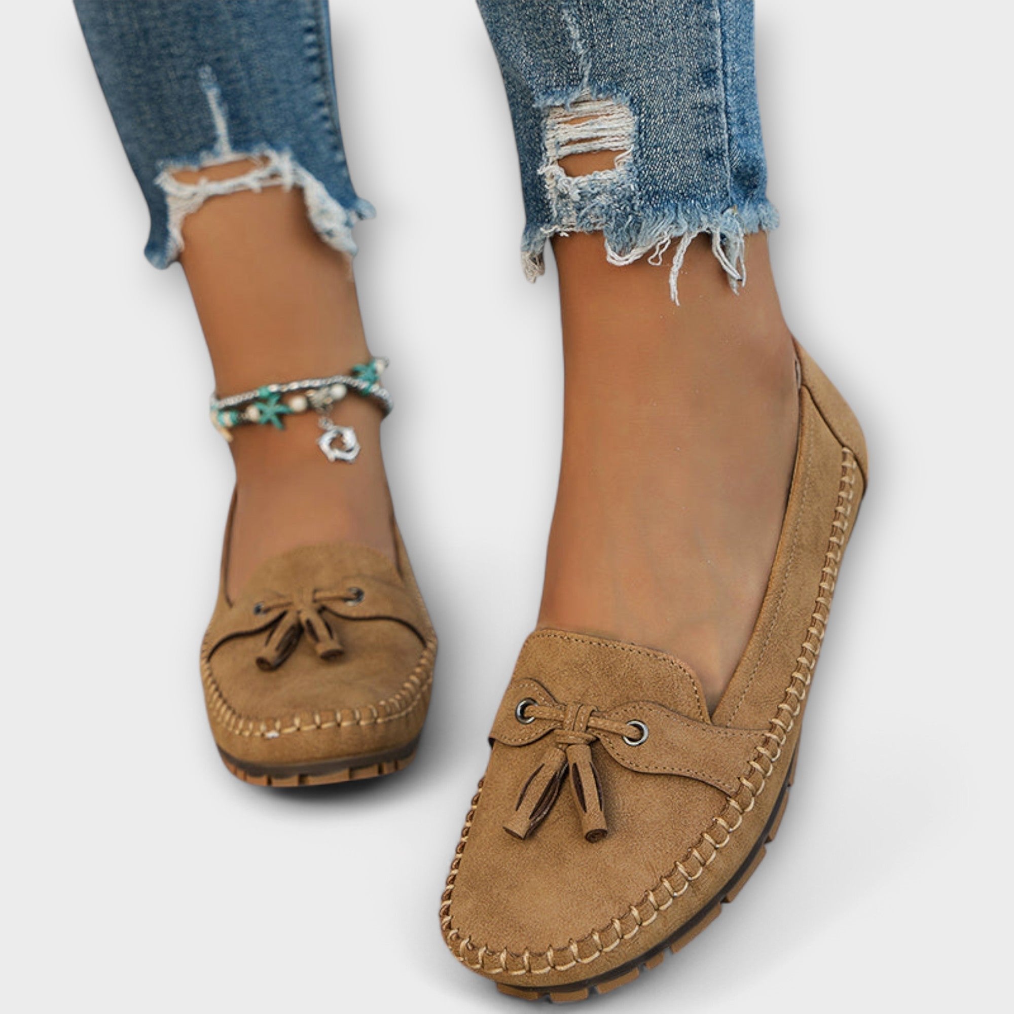 Women's Orthopedic Loafers Slip-On Tassel - Brown