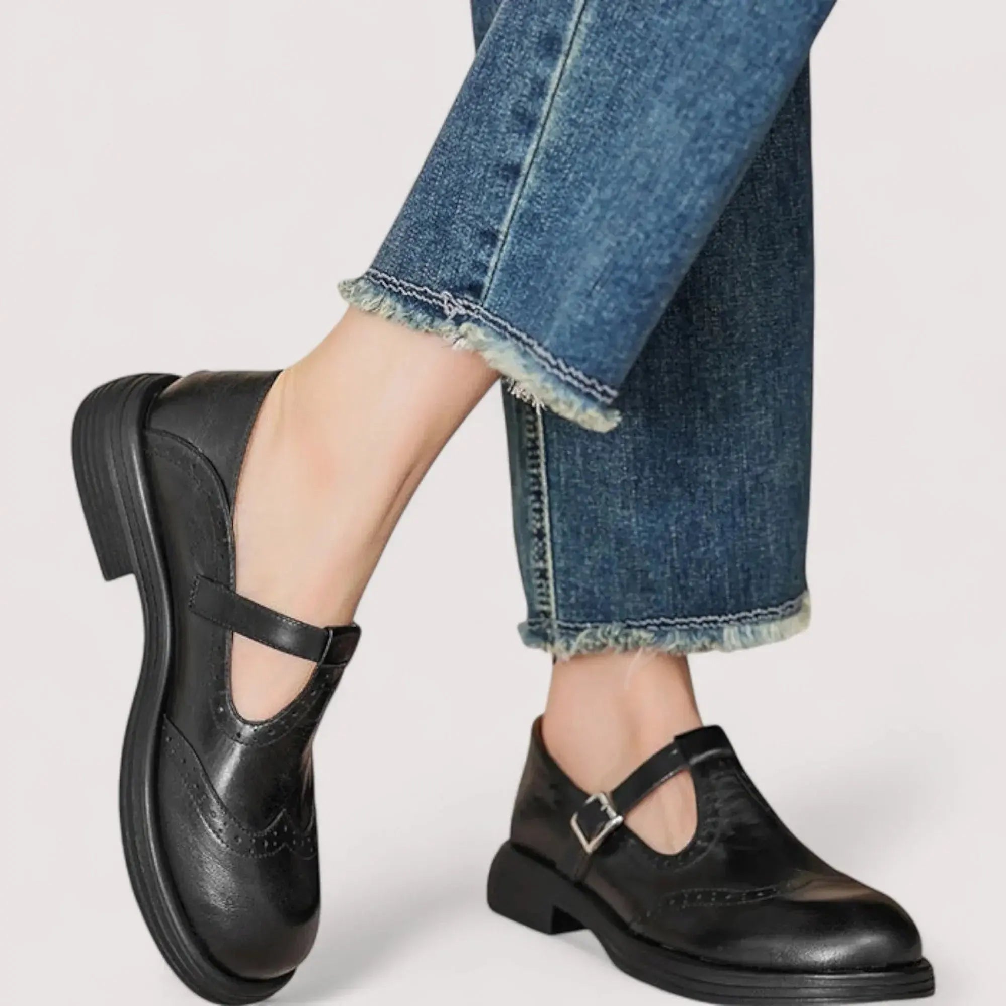 Women's Orthopedic Mary Jane Shoes T-Bar Leather Comfort