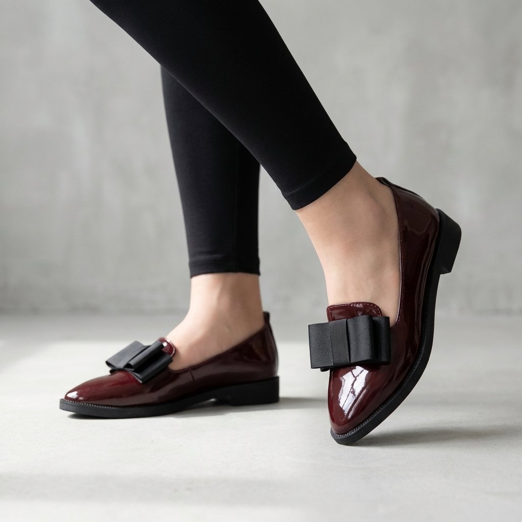 Women's Orthopedic Pointed Toe Loafers Patent Leather - Red