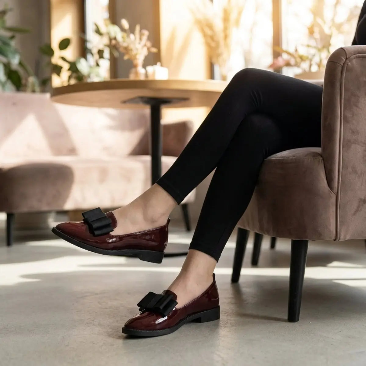 Women's Orthopedic Pointed Toe Loafers Patent Leather