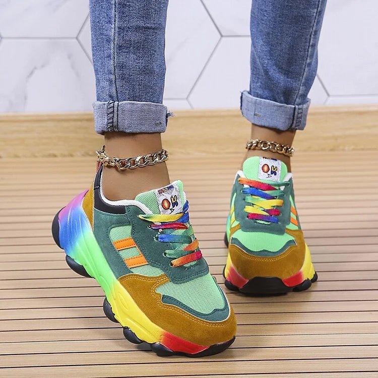Women's Orthopedic Rainbow Trainers Lightweight Comfort
