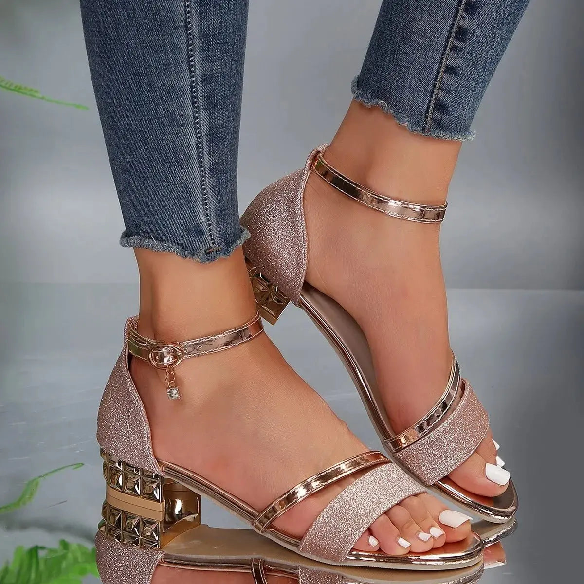 Women's Orthopedic Sandals Ankle Strap Block Heel