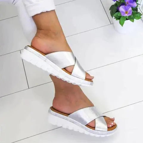 Women's Orthopedic Sandals Cross Strap Comfort Sole