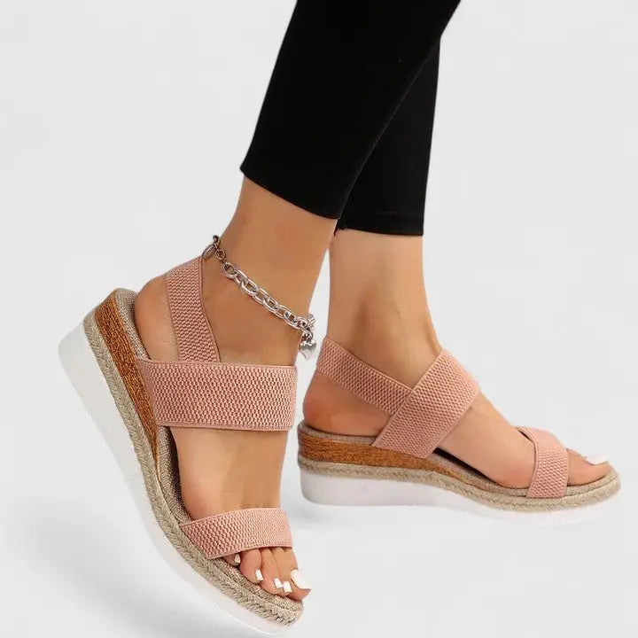 Women's Orthopedic Sandals Espadrille Wedge Platform - Pink
