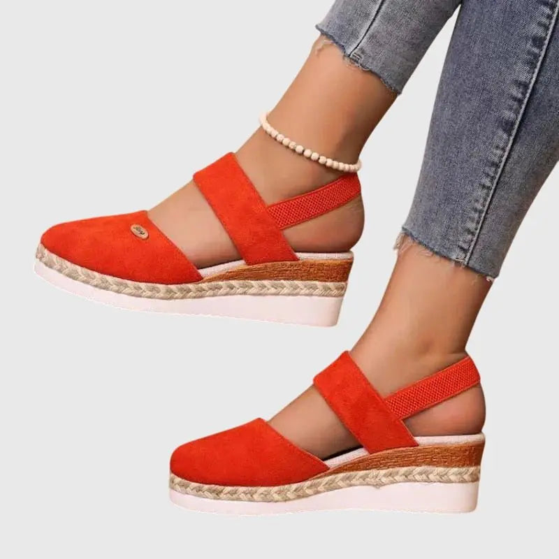 Women's Orthopedic Sandals Slip-On Platform Comfort - Orange
