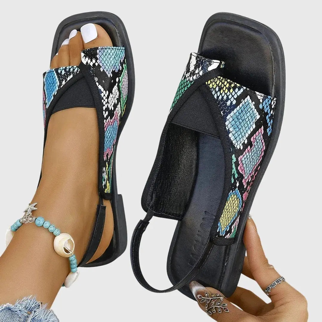 Women's Orthopedic Sandals Slip-On Square Toe Flat - Multi Color