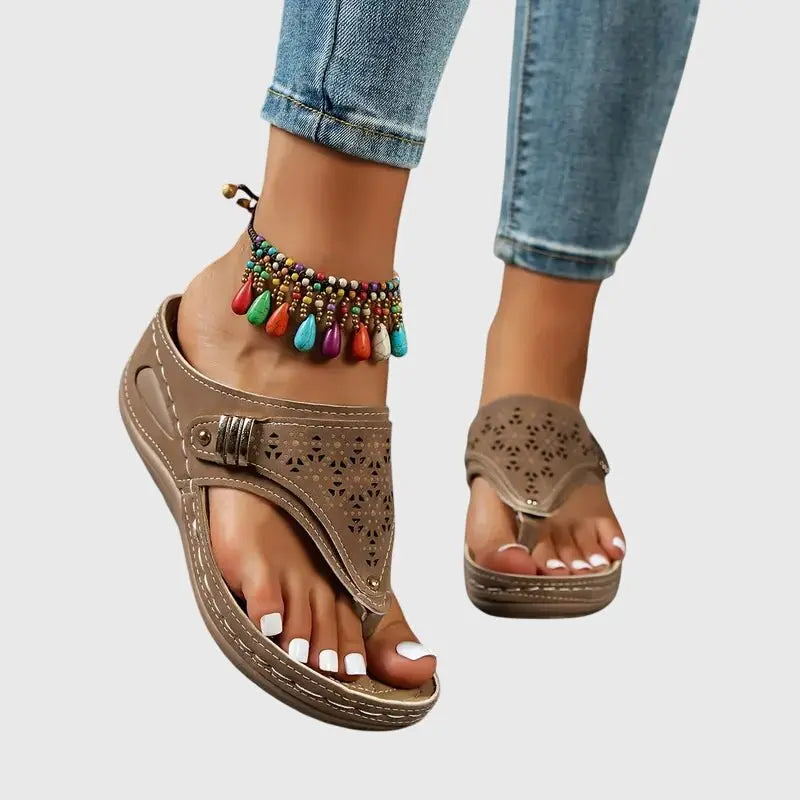Women's Orthopedic Sandals Slip-On Wedge Toe-Post