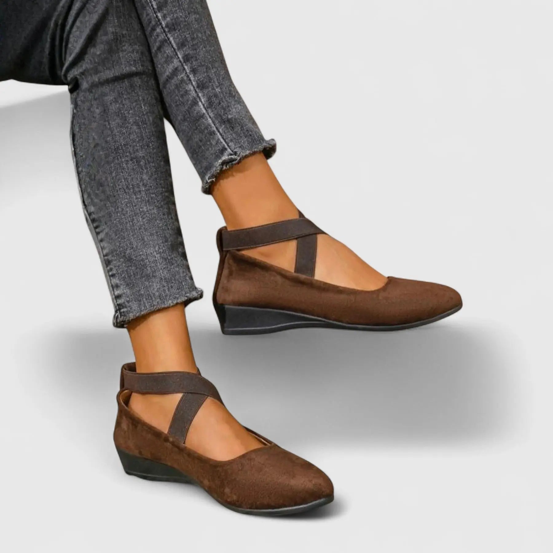 Women's Orthopedic Shoes Slip-On Comfort Flats - Brown