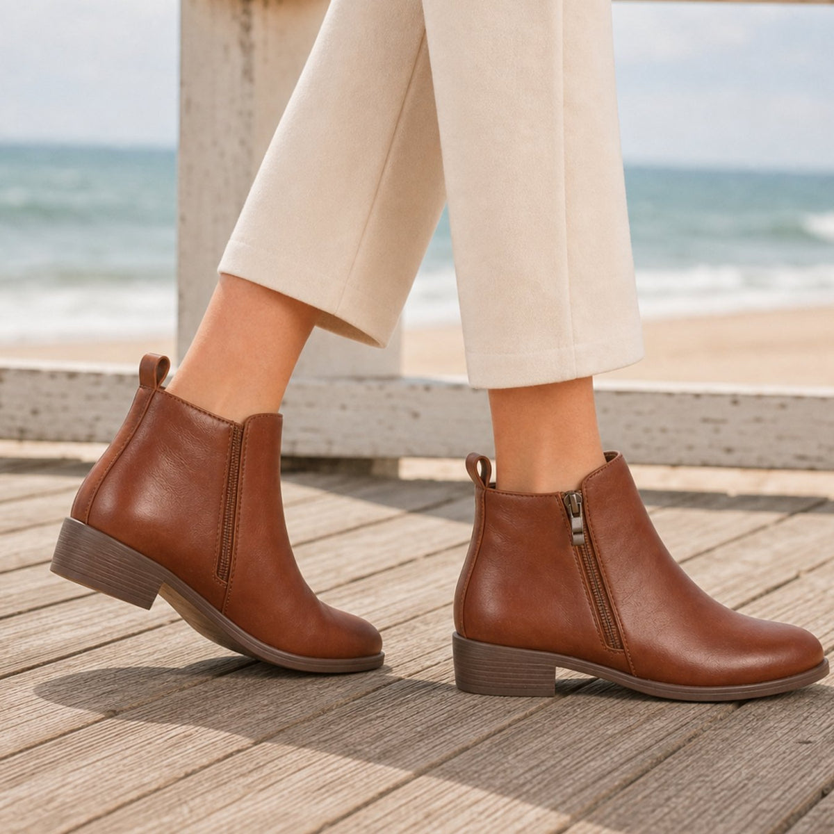 Women's Orthopedic Side-Zip Low-Heel Ankle Boots