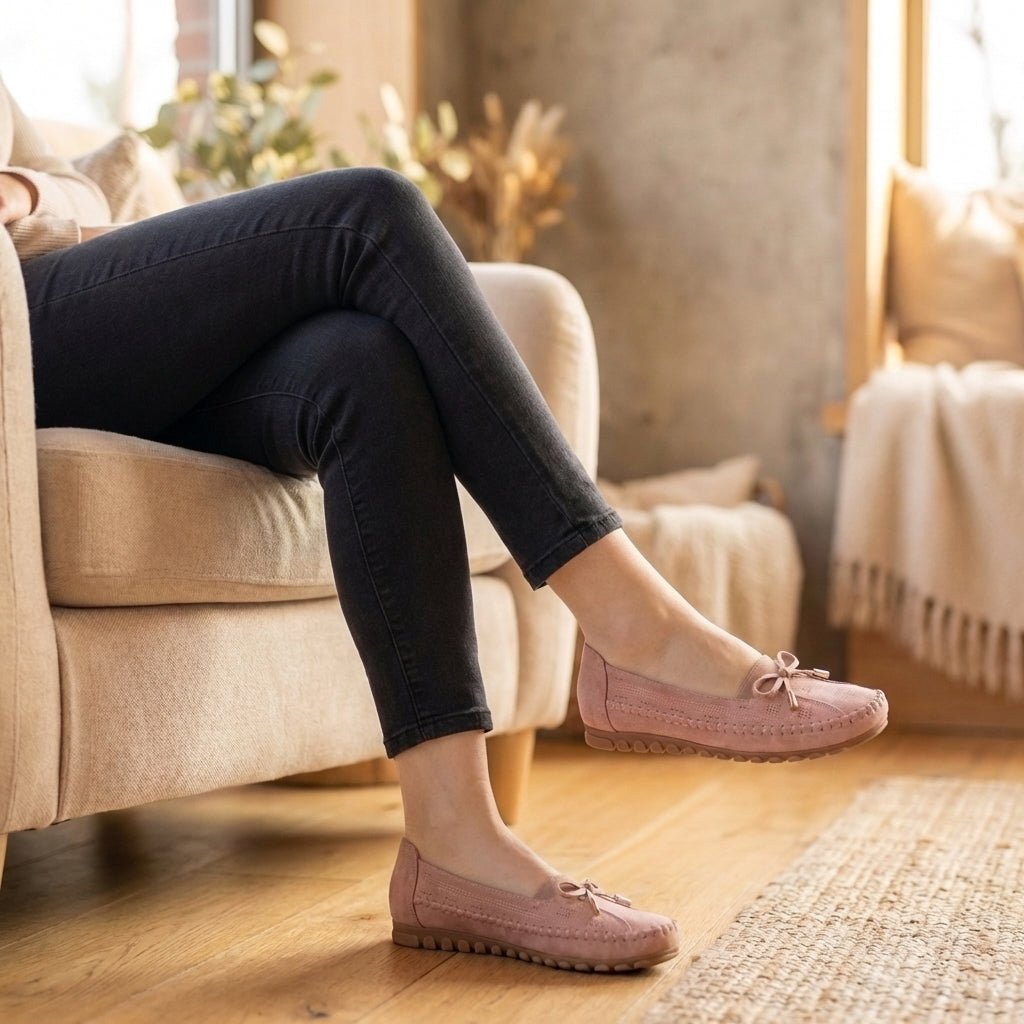 Women's Orthopedic Slip-On Bow Loafers Perforated