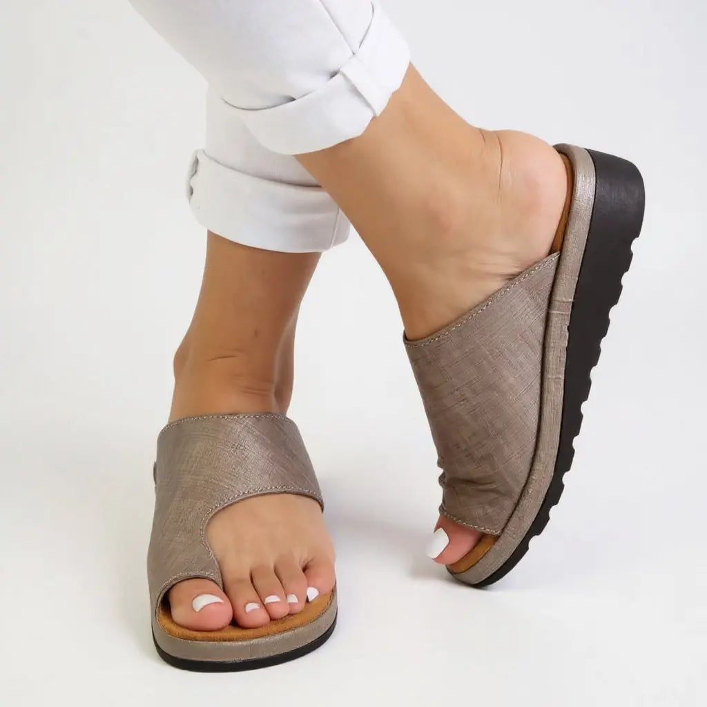 Women's Orthopedic Toe Post Sandals Slip-On Summer - Khaki