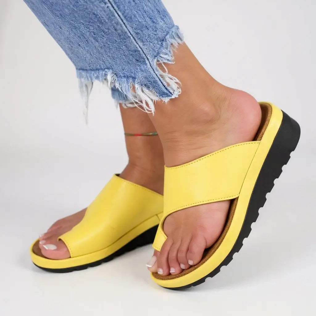 Women's Orthopedic Toe Post Sandals Slip-On Summer - Yellow