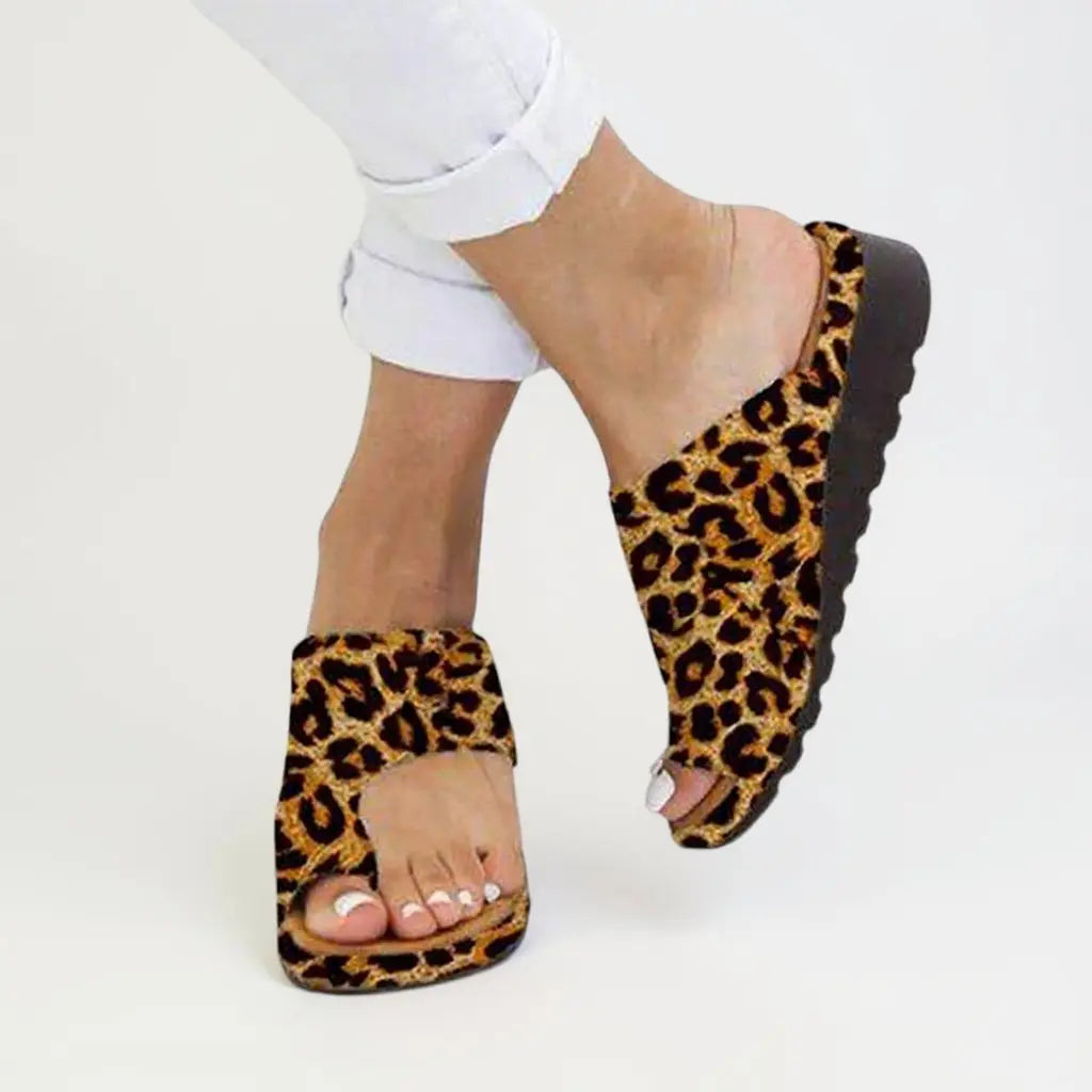 Women's Orthopedic Toe Post Sandals Slip-On Summer - Leopard