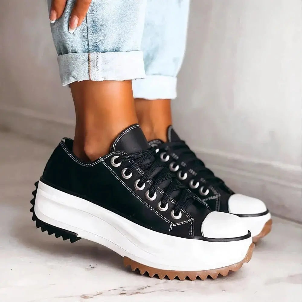 Women's Orthopedic Trainers Platform Sole Comfort Casual - Black