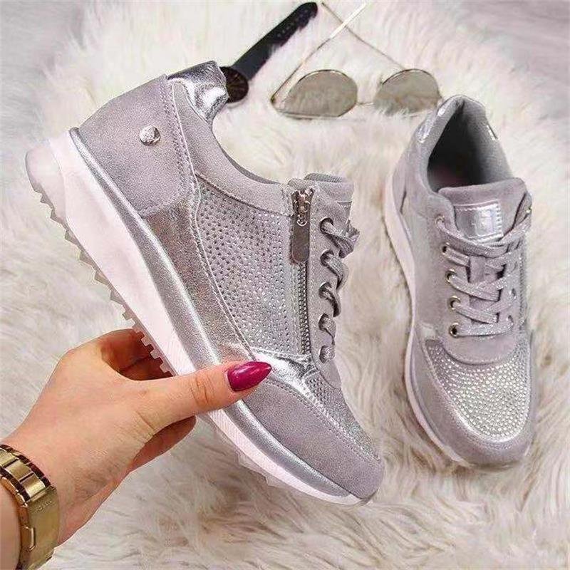 Women's Orthopedic Zip Trainers Rose Gold Comfort
