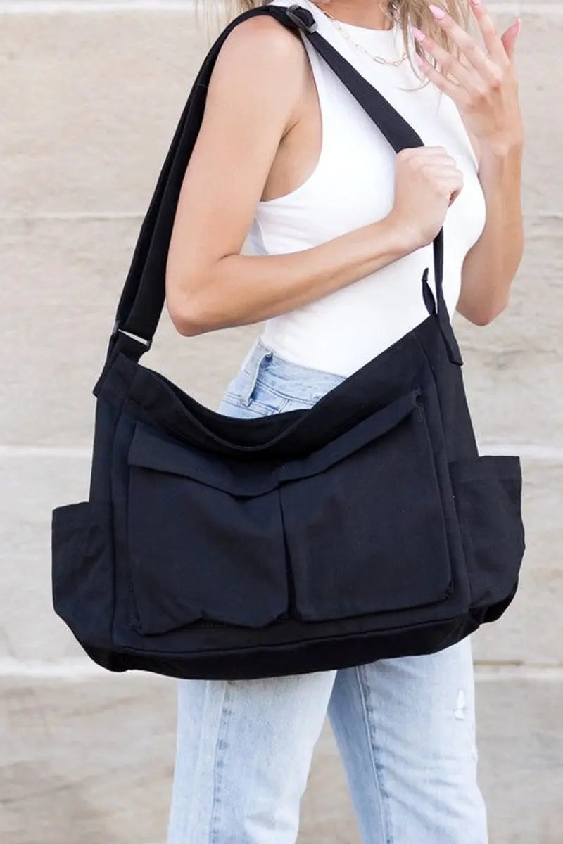 Women's Oversized Canvas Tote Bag Large Messenger Shoulder Bag