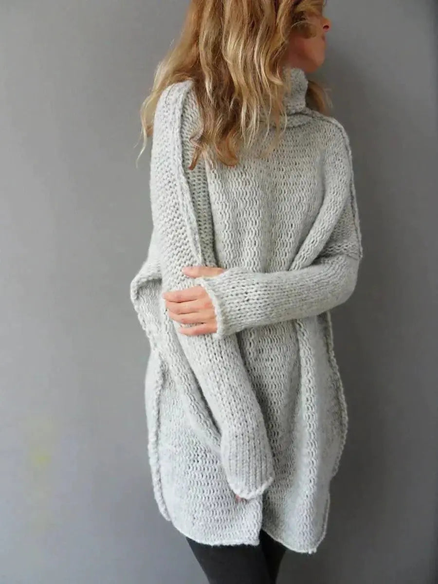 Women's Oversized Chunky Knit Turtleneck Sweater Jumper