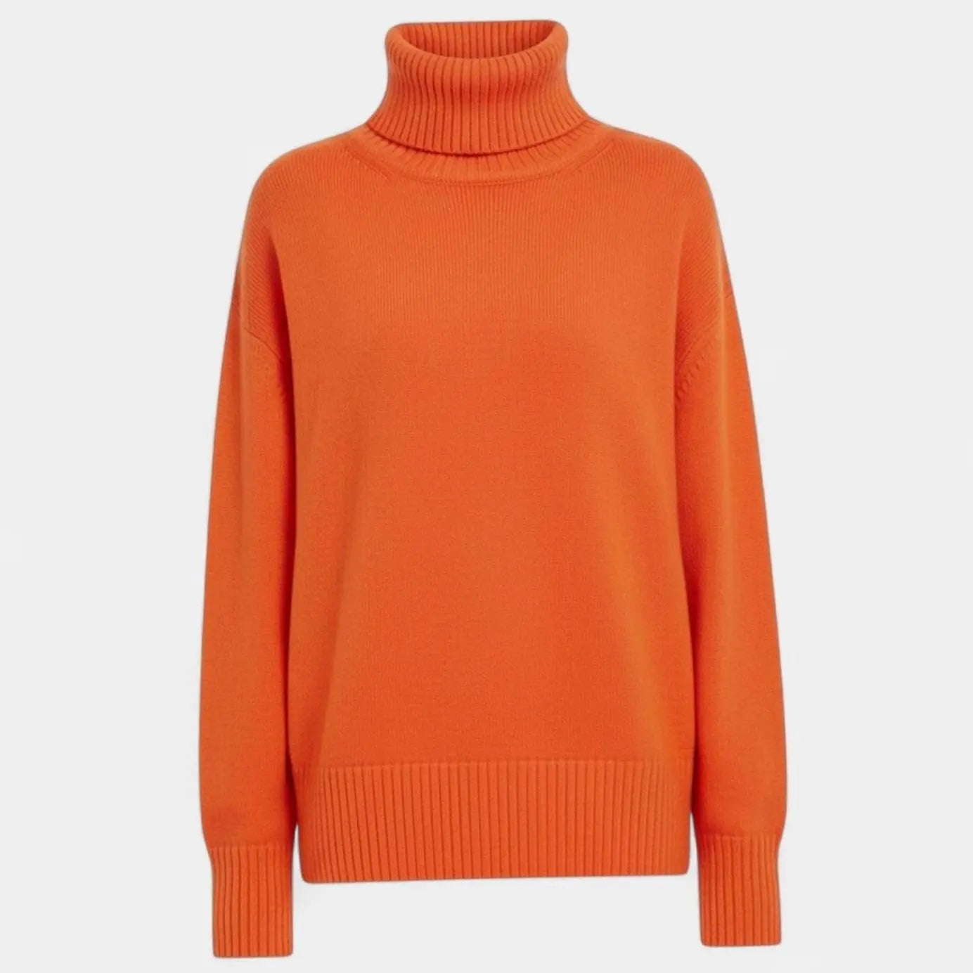 Women's Oversized Chunky Turtleneck Knit Sweater - Orange