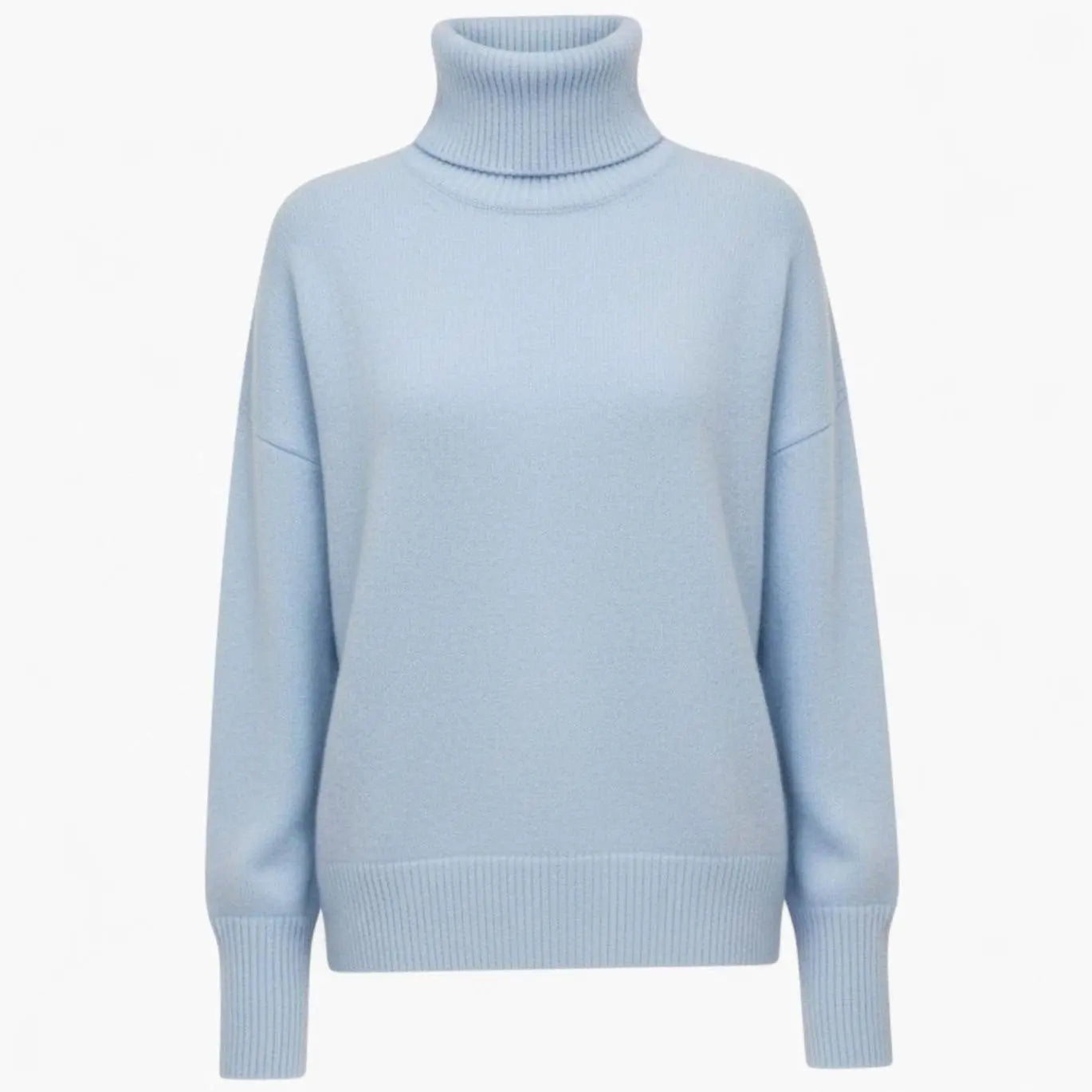 Women's Oversized Chunky Turtleneck Knit Sweater - Sky Blue