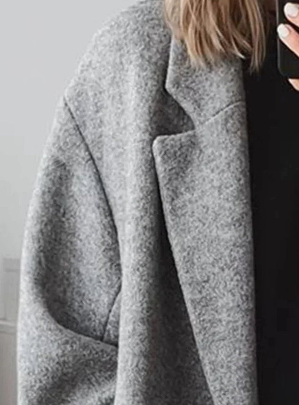 Women's Oversized Double-Breasted Longline Wool-Blend Coat