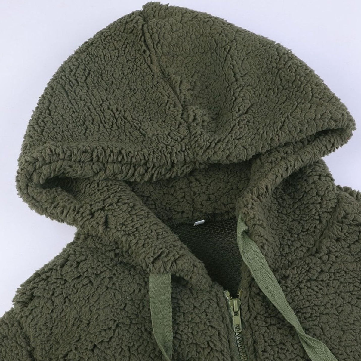 Women's Oversized Hooded Teddy Fleece Coat, Beige