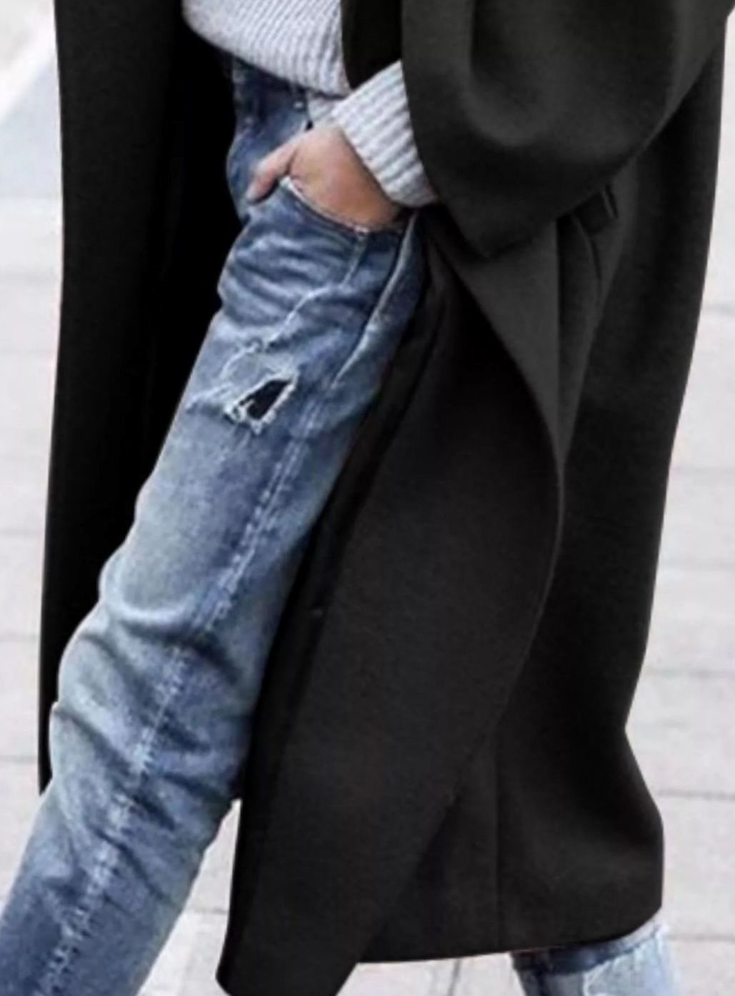 Women's Oversized Long Wool Coat Single-Breasted Winter Coat