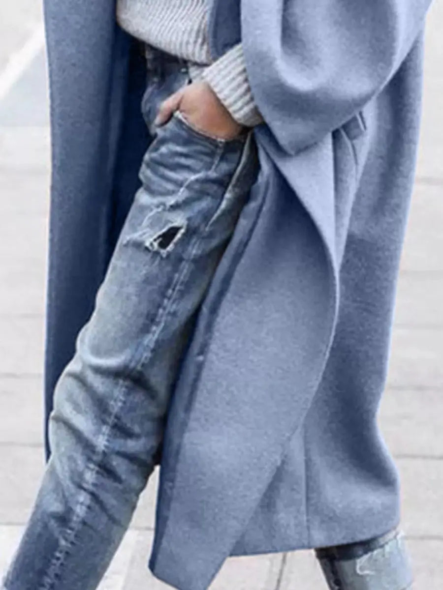 Women's Oversized Long Wool-Look Winter Coat Jacket