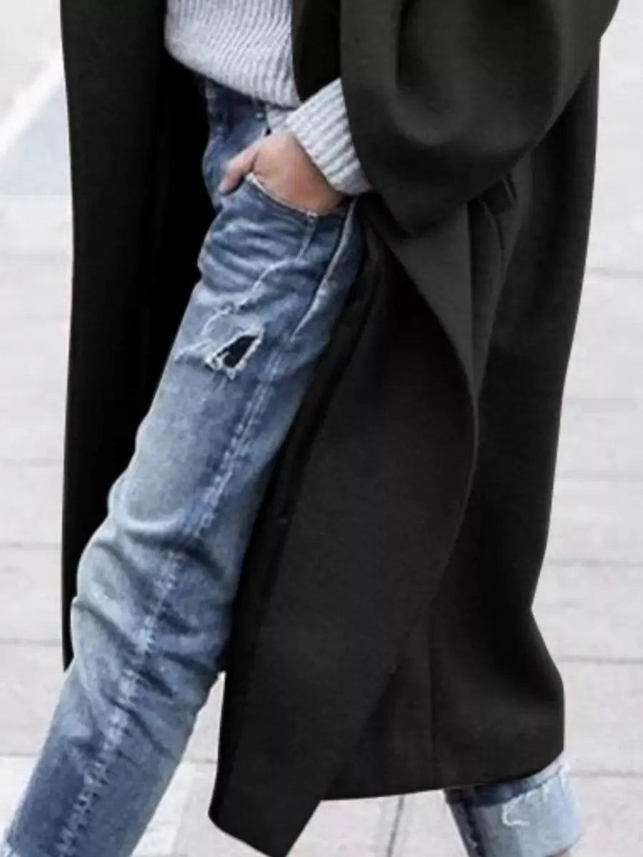 Women's Oversized Long Wool-Look Winter Coat Jacket