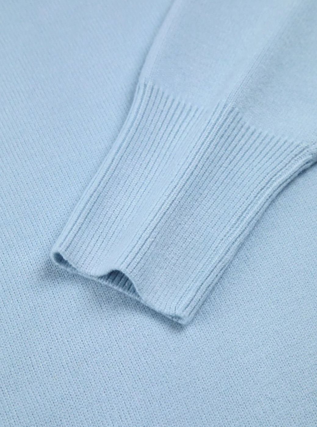 Women's Oversized Roll Neck Ribbed Knit Elbow-Slit Jumper